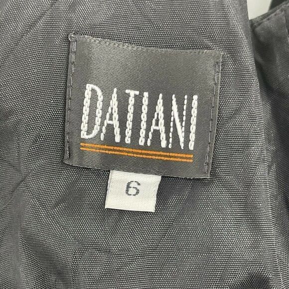 Datiani Evening Wear Dress Black Vintage Maxi Sleeveless Asymmetric Back Size 6 - Picture 5 of 6